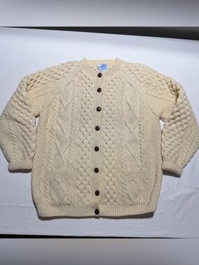Vintage John Malloy Wool Cable Knit Cardigan